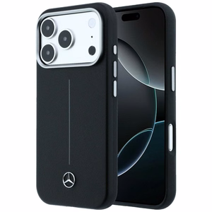 Mercedes кожаный Iconic Line MagSafe чехол iPhone 17 Pro - черный