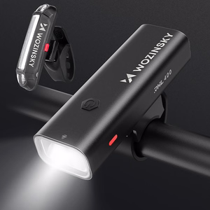 Wozinsky WSBLB2 eesmise (400 lm) ja tagumise USB-C-jalgrattatule komplekt – must