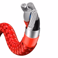 Baseus Kaabel Year of the Tiger 3 in 1 - USB to Type C, Lightning, Micro USB - 3,5A 1,2 metres (CASX010009) punane