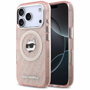 Karl Lagerfeld IML Choupette Head Logo MagSafe Ümbris jaoks iPhone 17 Pro Max - Roosa