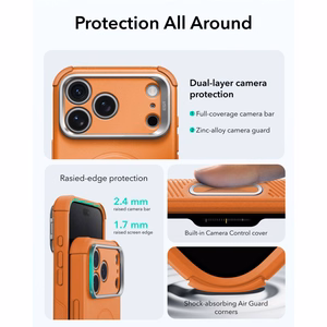ESR Cyber Tough Kickstand MagSafe ümbris mudelitele iPhone 18 Pro / 17 Pro, oranž