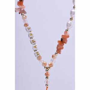 HAPPY Phone lanyard, Phone pendant / cord length 44cm (22cm in the loop) / on hand - oranž
