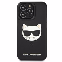 Karl Lagerfeldi 3D kummist Choupette ümbris iPhone 13 Pro / iPhone 13 jaoks - must
