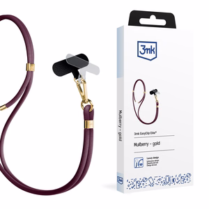 3mk EasyClip Elite telefoni kaelapael, Mulberry (kuldsed detailid)