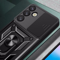 Hybrid Armor Camshield with Camera Cover and Metal Ring jaoks Samsung Galaxy S25+ - must