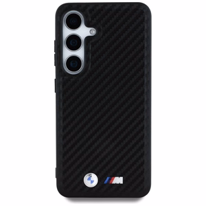 BMW Leather Carbon MagSafe Ümbris jaoks Samsung Galaxy S25 - must