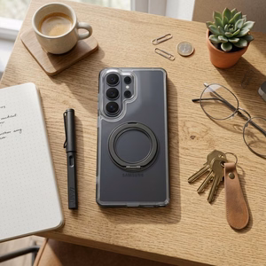 Case for Samsung A27 Frame Circle Stand compatible with MagSafe black