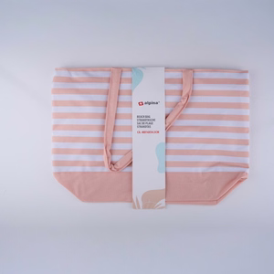 Alpina triibuline rannakott, 49.3 × 16 × 34 cm, aprikoosivärvi ja valge