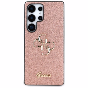 Guess Fixed Glitter Big 4G Metal Logo Ümbris jaoks Samsung Galaxy S25 Ultra roosa