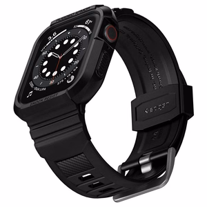 Spigen Rugged Armor Pro чехол с ремешком для Apple Watch 4 / 5 / 6 / 7 / 8 / SE (44/45 мм) - Чёрный