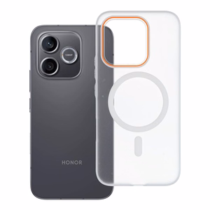 Чехол Honor 600 LITE Go Orange совместимый с MagSafe прозрачный
