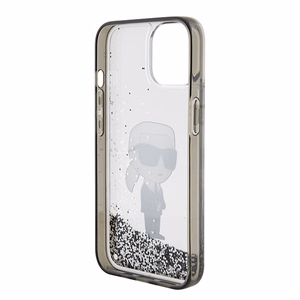 Karl Lagerfeld KLHCP15SLKKNSK iPhone 15 6.1" läbipaistev hardcase Liquid Glitter Ikonik
