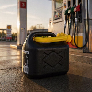 Dunlop kütusekanister lehtriga, 5 l, must
