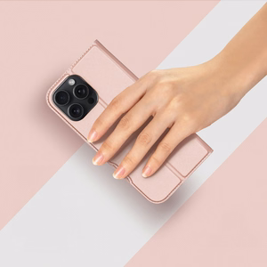 DUX DUCIS wallet ümbris SKIN PRO jaoks IPHONE 16 Pro Max roosa