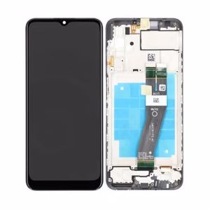 LCD ekraan Samsung A037G A03s 2021 (suuremahuline Euroopa versioon) puuteekraani ja raamiga must originaal (service pack)