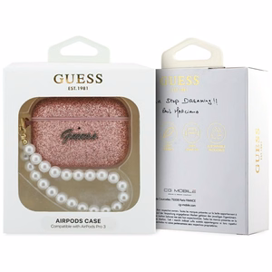 Guess Glitter Pearl Rihm Ümbris for AirPods Pro 3 - roosa