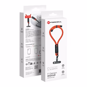 FORCELL F-DESIGN R10X40 wrist phone lanyard with adjustable length (max 20cm in the loop) punane