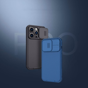 Nillkin CamShield Pro Case iPhone 14 Pro soomustatud kaitsekate Kaamera kaitse sinine