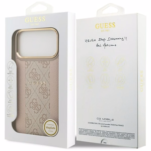 GUESS ümbris jaoks IPHONE 17 Pro Max compatible with MagSafe GUHMP17XPG4SEMCP (PU W/ 4G Stripe) roosa