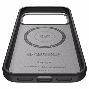 Spigen Enzo Aramid "T" MagSafe Ümbris jaoks iPhone 17 Pro - Must and Hõbedane
