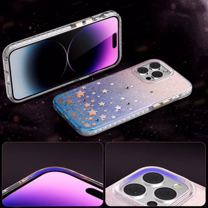 Kingxbar Heart Star Series ümbris iPhone 14 Plus'ile, mille puhul on tähtedega tähti