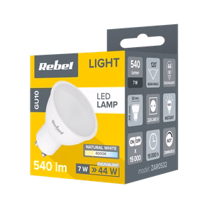 Rebel GU10 LED bulb, 7 W, 4000 K, 230 V