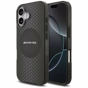 AMG Double Layer Läbipaistev Graphics MagSafe ümbris jaoks iPhone 17 - must