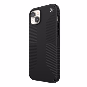 Speck Presidio2 Grip MagSafe ümbris seadmele iPhone 14 Plus, libisemiskindla haardega, Black / Black / White värvikombinatsioon