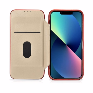 Чехол iCarer CE Oil Wax Premium Leather Folio для iPhone 14 Plus магнитный с откидной крышкой MagSafe красный