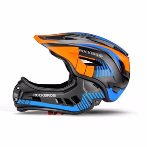 Rockbros TT-32SOBL-M laste jalgrattakiiver eemaldatava lõuakaitsmega, suurus M - must ja oranž