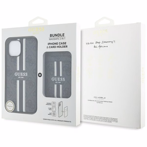 Guess 4G Stripes ümbris with Magsafe wallet jaoks iPhone 15 must
