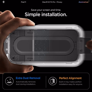 Spigen Glas.tR EZ Fit Pro HD 2 privaatsusfunktsiooniga karastatud klaasi komplekt mudelitele Google Pixel 10 / 11