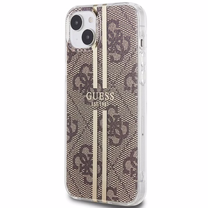 GUESS чехол для IPHONE 15 Plus GUHCP15MH4PSEGW (4G Gold Stripe) коричневый
