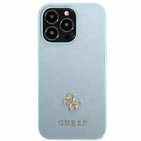 Guess Saffiano 4G Small Metal Logo Ümbris jaoks iPhone 13 Pro / 13 - sinine