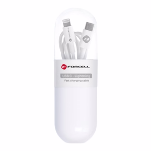 Kaabel USB C to Lightning Forcell F-Energy PD 27W Tube 1 m C291 valge