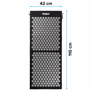 REBEL ACTIVE XL akupressuurimatt padjaga, 110 x 42 cm, hallid ogad