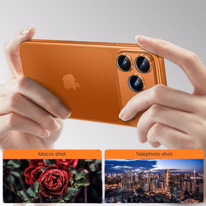 Tempered klaas Tel Protect 95% AR+AF Full Metal kaamera kaitse on camera for Iphone 17 Pro oranž (camera island)