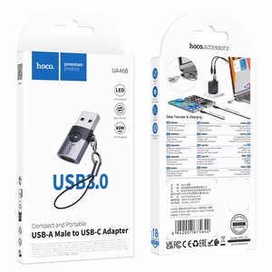 Adapter OTG USB A to USB C Hoco UA46B gray