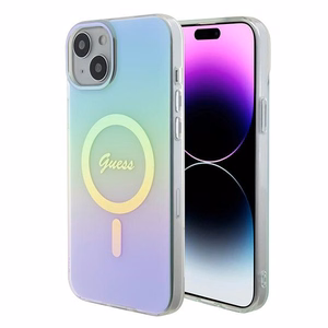 Guess GUHMP15MHITSQ iPhone 15 Plus 6.7" бирюзовый/бирюзовый жёсткий чехол IML Iridescent MagSafe
