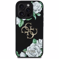 Guess Grained Roses Big 4G logo iPhone 16 Pro ümbris - must