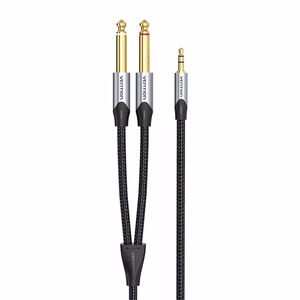 Audio kaabel mini jack 3.5mm to 2x jack 6.35mm male Vention BARHK 8m