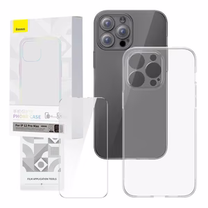 Läbipaistev ümbris ja karastatud klaaskomplekt Baseus Corning iPhone 12 Pro Max jaoks
