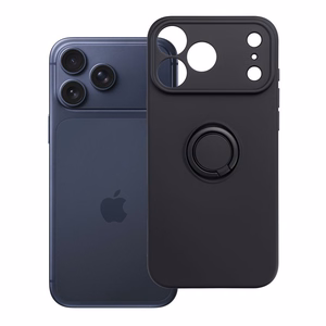 Silikoonist Ring ümbris mudelile iPhone 17 Pro Max / 18 Pro Max – must