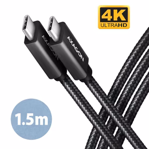 Axagon USB-C USB-C kaabel 1.5m 100W must BUCM32-CM15AB