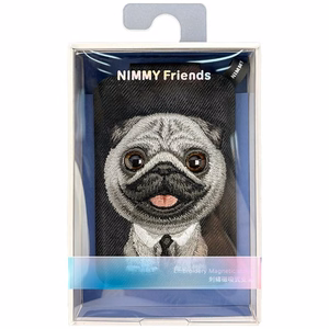 Nimmy New Big-Eye Cute Pets 2.0 Dog MagSafe magnetiline telefoni kaarditasku koos toega – must