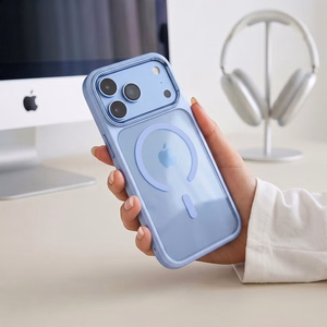 Tech-Protect Magmat MagSafe CC ümbris seadmele iPhone 17 Pro / 18 Pro – läbipaistev helesinine
