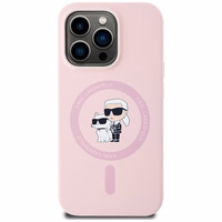 Karl Lagerfeld Silicone Karl&Choupette MagSafe Ümbris jaoks iPhone 14 Pro Max - Roosa