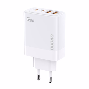 Dudao A65EU GaN network charger 2xUSB-A / 2xUSB-C PD 65W - white