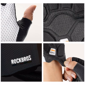 Rockbros TLS004 ROAD TO SKY lühikesed lööke summutavad jalgrattakindad, suurus M – valged