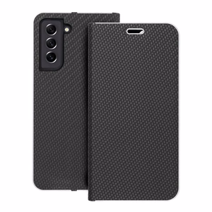 Flip чехол для Samsung S21 Luna Book Carbon черный